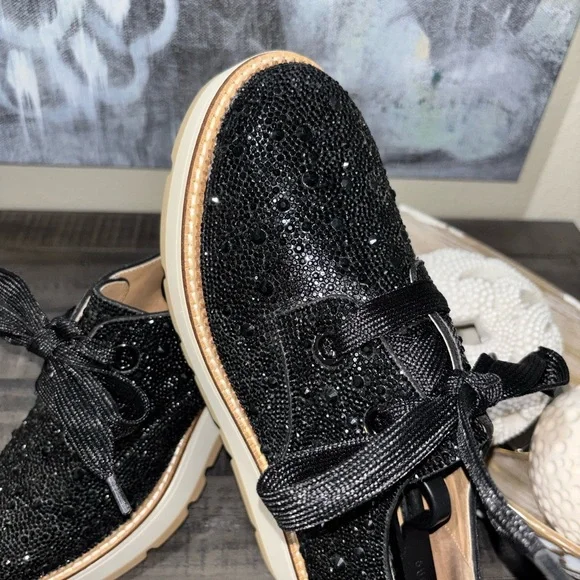 GB (Gianni Bini) Re-Vival rhinestone-embellished lace-up platform oxfords SZ10​ - Picture 4 of 10